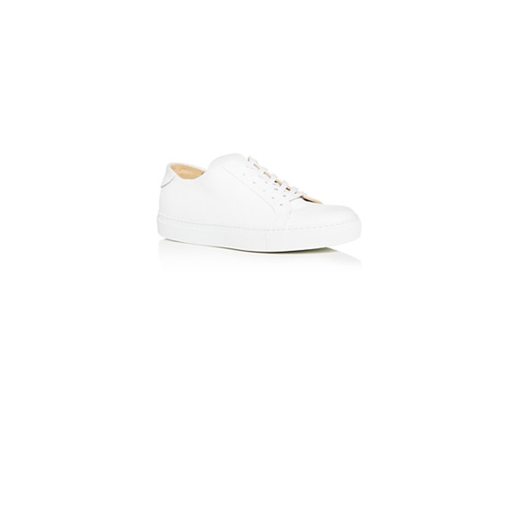 Collegium Men's Classic Pillar Leather Low-Top Sneakers- White 0 - Picture 1 of 1